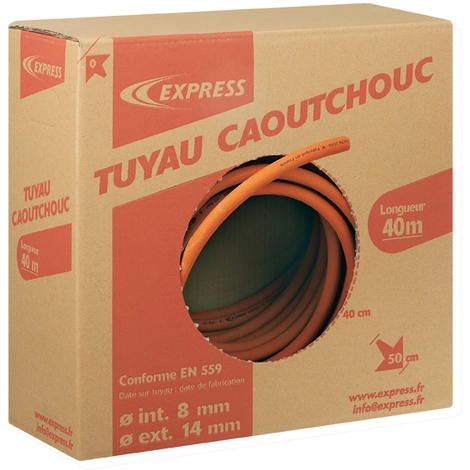 GUILBERT EXPRESS Tuyau Caoutchouc (le Mètre) En Boîte Carton Dévidoir Par 40 M - Ø Int. 8 Mm - NF EN ISO 3821 1 GUILBERT EXPRESS Tuyau Caoutchouc (le Mètre) En Boîte Carton Dévidoir Par 40 M - Ø Int. 8 Mm - NF EN ISO 3821